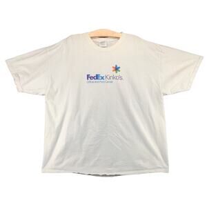 Vintage FedEx Kinko's Office and Print Center T Shirt Size 2XL White Logo